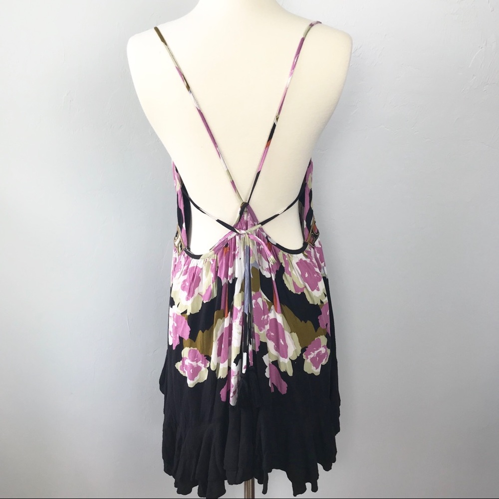 Free People Sweet Lucy Mini Dress Floral Coal NWT - Picture 7 of 8